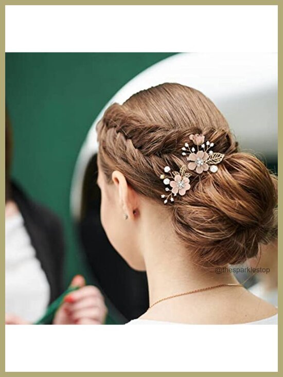 20 Pcs Floral Hair Side Combs and Pins Set Bridal Wedding Headpieces main image 5